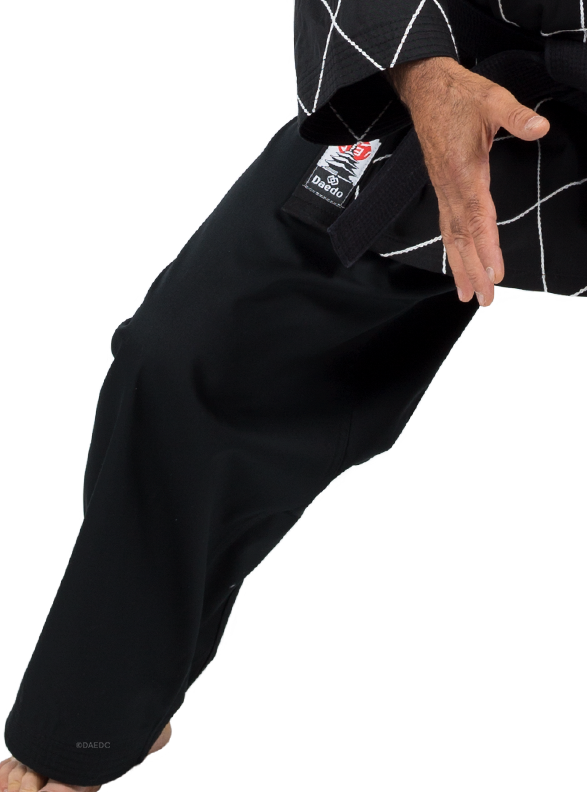 RHOMBUS EMBROIDERY HAPKIDO UNIFORM - BLACK
