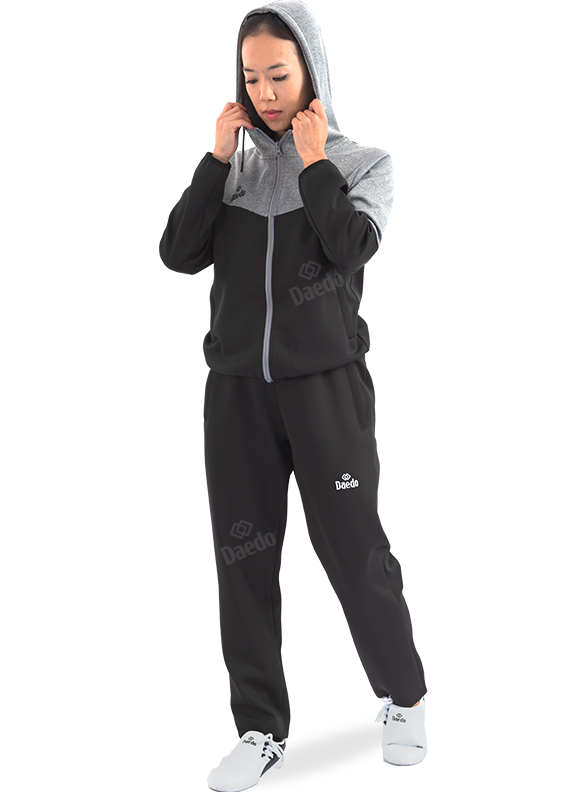 HOODED SWEATSHIRT GREY/BLACK