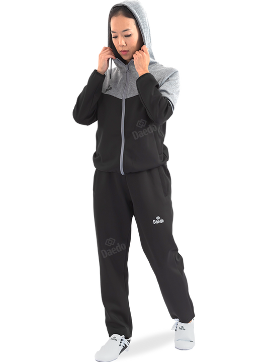 HOODED SWEATSHIRT GREY/BLACK