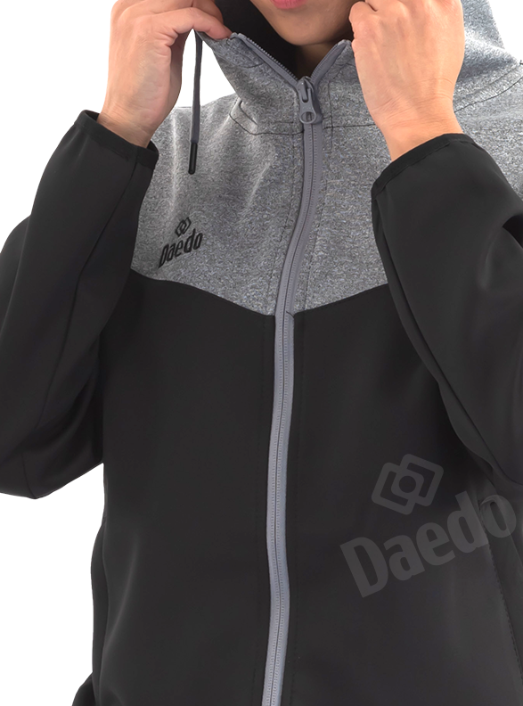 HOODED SWEATSHIRT GREY/BLACK