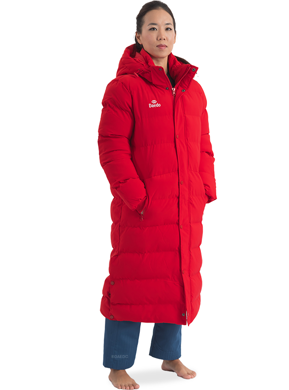 LONG PUFFER JACKET RED