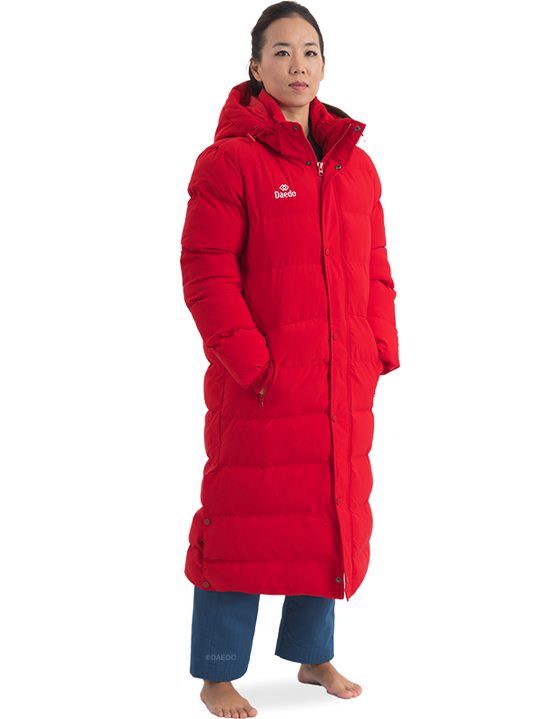 LONG PUFFER JACKET RED