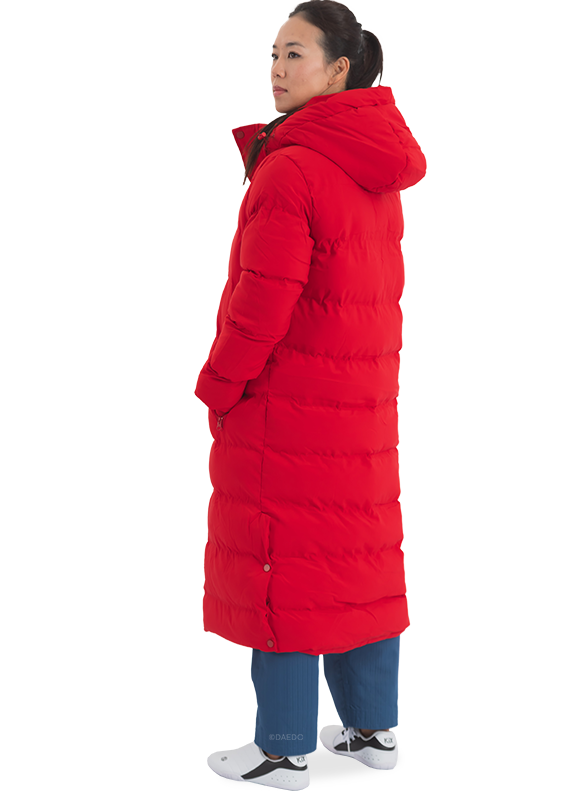 LONG PUFFER JACKET RED
