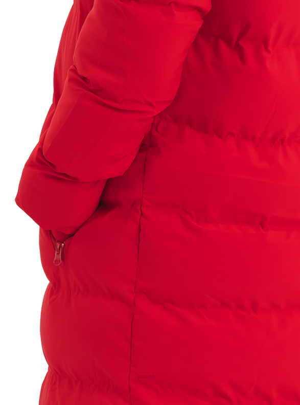 LONG PUFFER JACKET RED