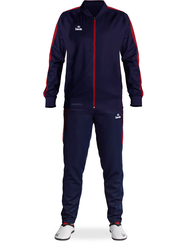 SLIM FIT TRACKSUIT BLUE/RED