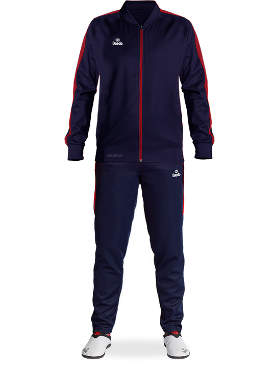 SLIM FIT TRACKSUIT BLUE/RED