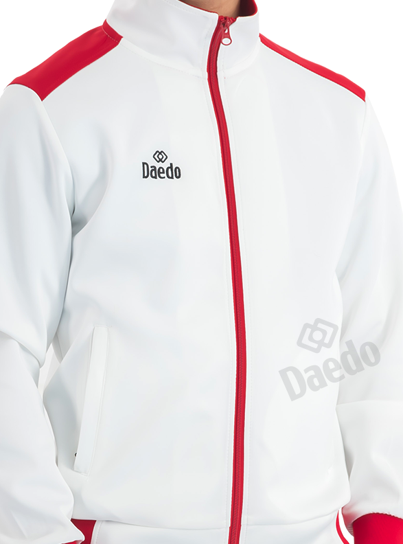 SLIM FIT TRACKSUIT WHITE/RED/GREY