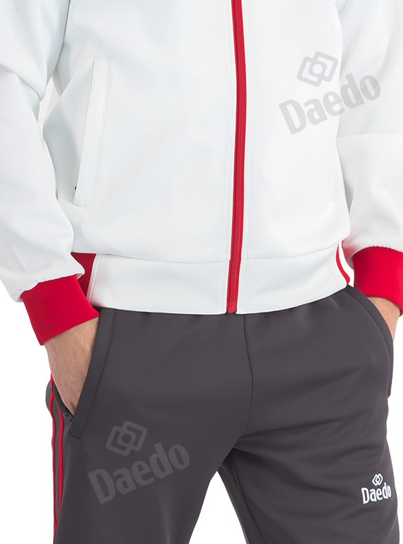 SLIM FIT TRACKSUIT WHITE/RED/GREY