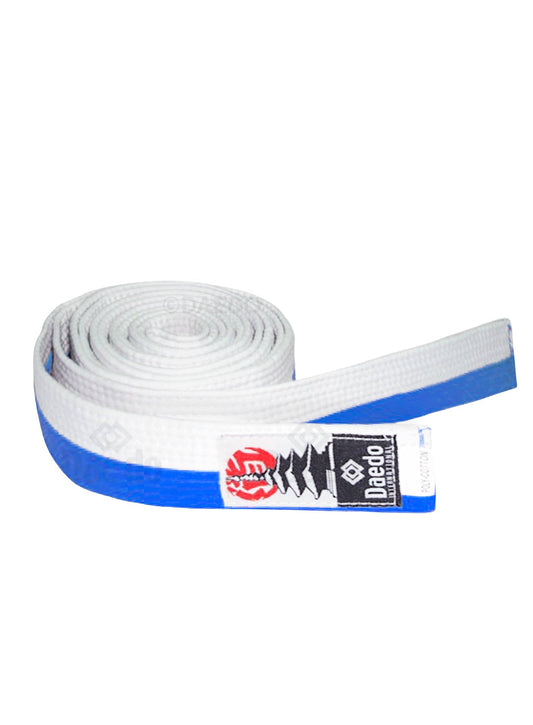 240CM BELT- WHITE/BLUE KYOKUSHINKAI