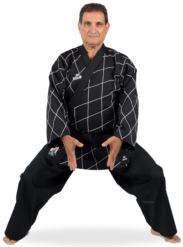 RHOMBUS EMBROIDERY HAPKIDO UNIFORM - BLACK