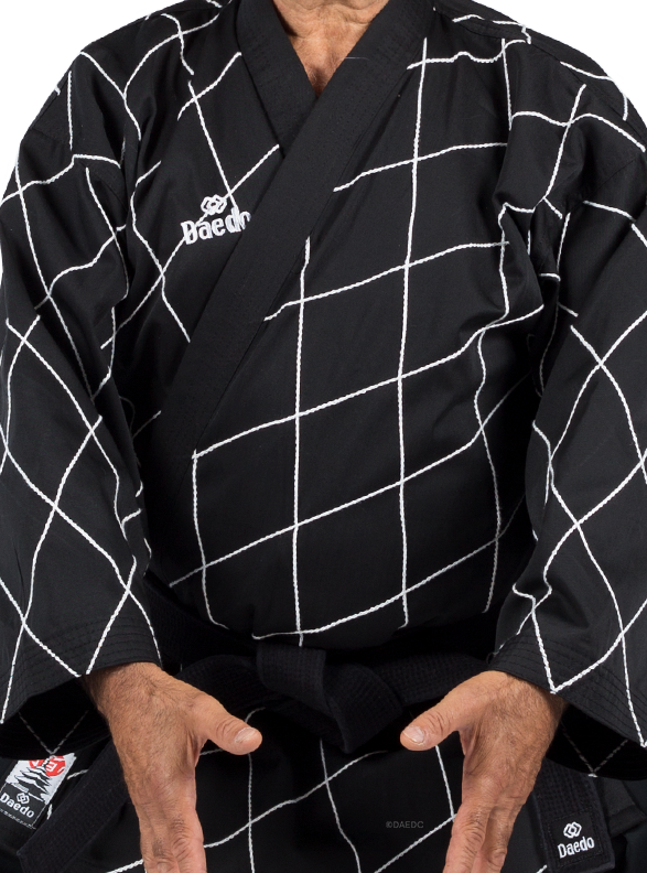 RHOMBUS EMBROIDERY HAPKIDO UNIFORM - BLACK