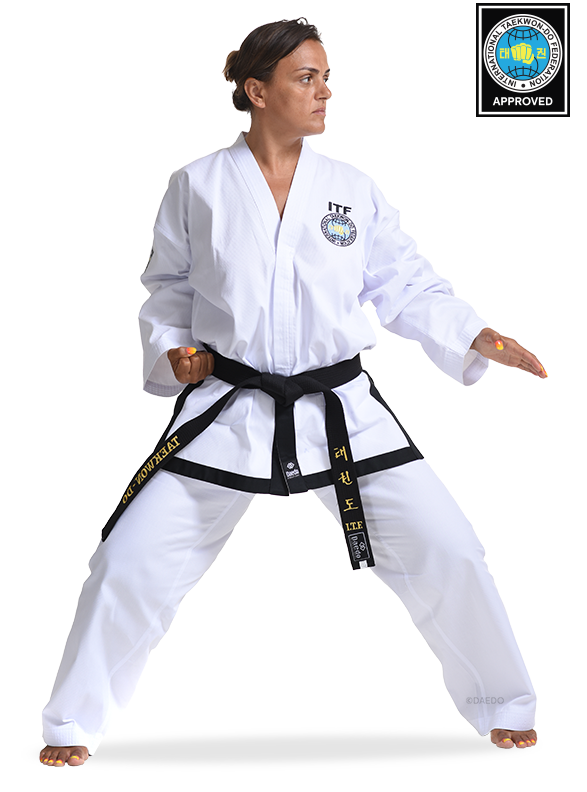 ITF APRROVED DOBOK BLACK BELT (RIBBED)