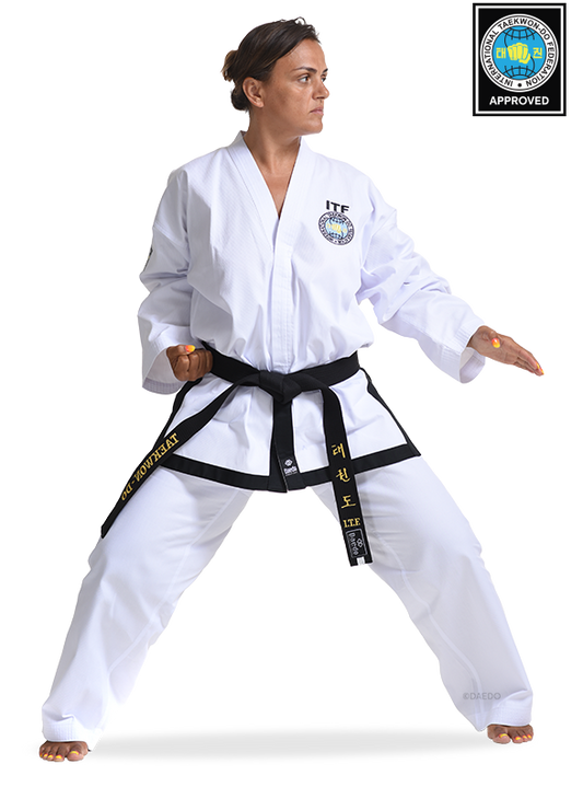 ITF APRROVED DOBOK BLACK BELT (RIBBED)